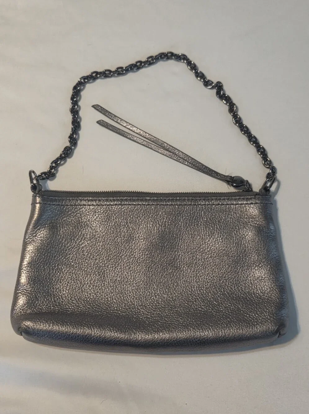 HOBO International Sable Metallic Shimmer Leather Ring Wristlet Clutch Bag